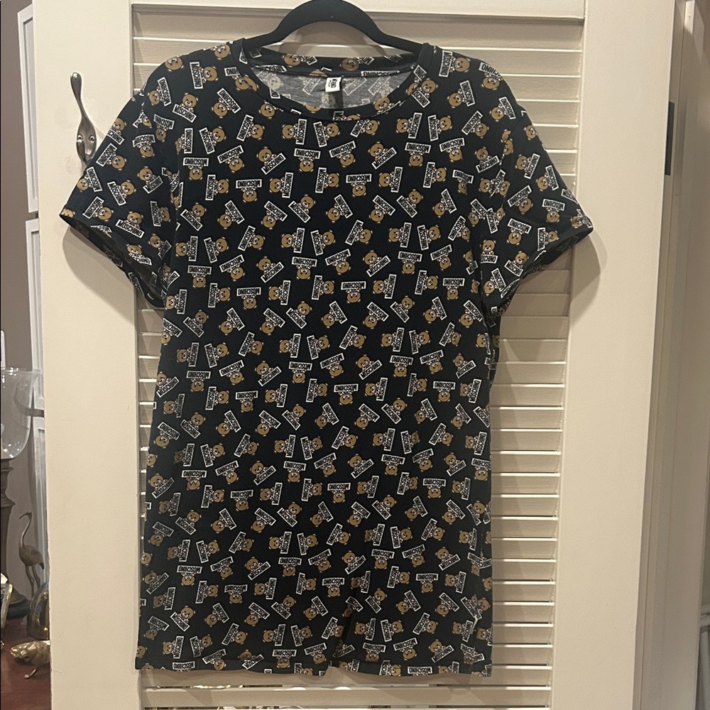 Moschino Black Mini Dress with Teddy Bear Logo